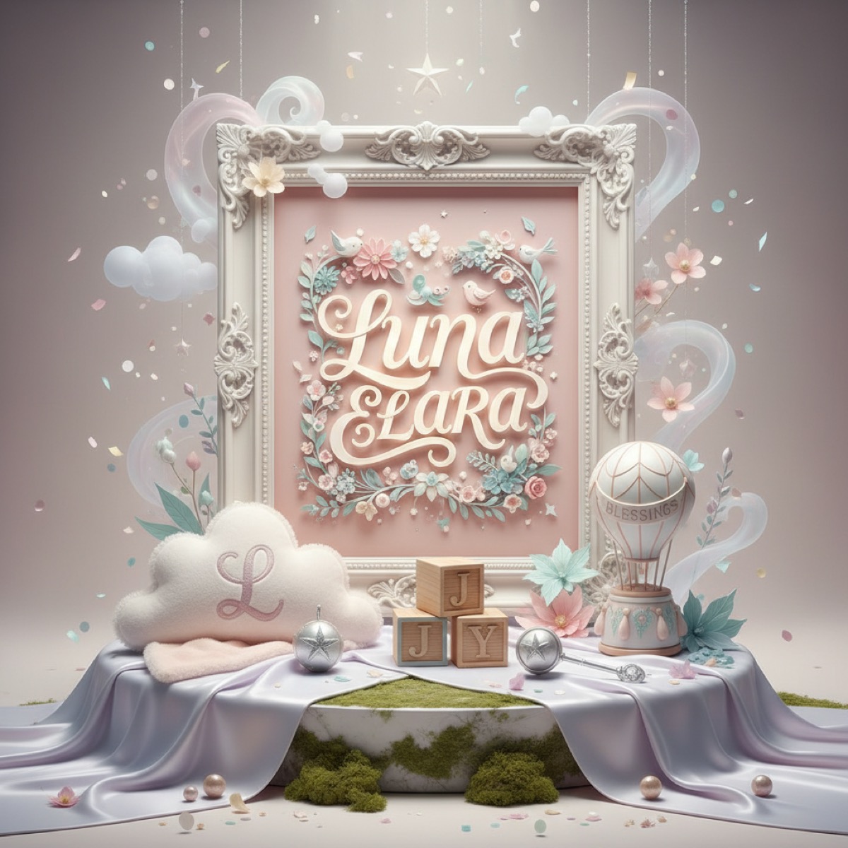 Baby Naming Ceremony Gifts (Custom Name Art)